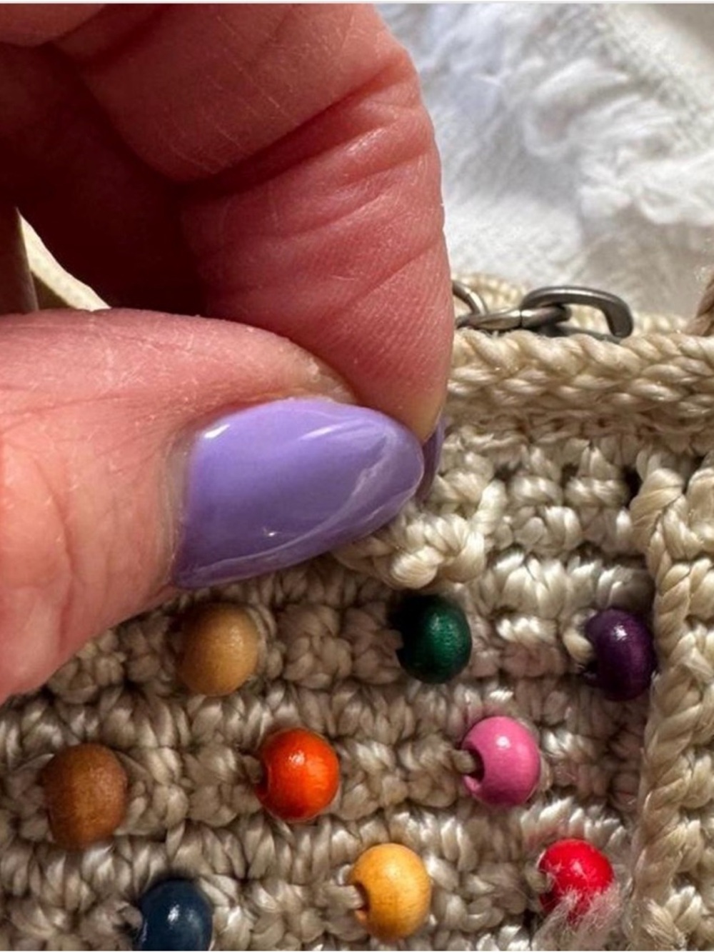 THE SAK Crocheted Crescent Crossbody with Bead Trim - Picture 9 of 12